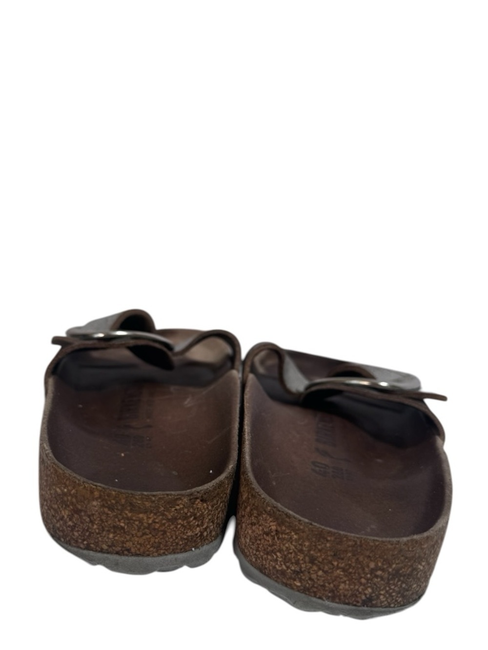 Birkenstock Madrid Big Buckle Leather Metallic Silver 9 Sandals Slides 40 Flats - Picture 9 of 16